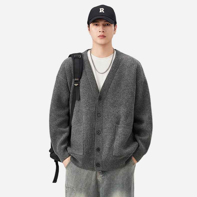 Premium Hip Hop Knitted V-Neck Cardigan