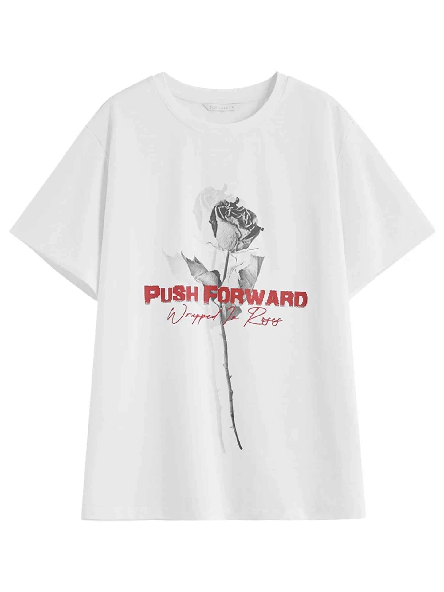 Women Vintage Cooling Rose Print Loose Fit T-Shirt