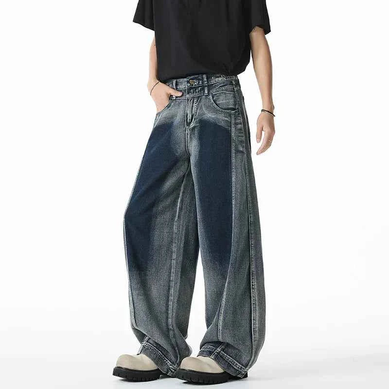 Vibrant Color Contrast Tie-Dye Straight Jeans