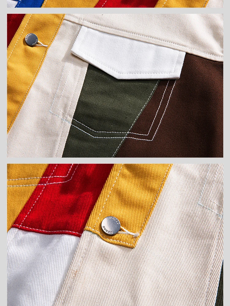 Color Block Multi Patchwork Jacket