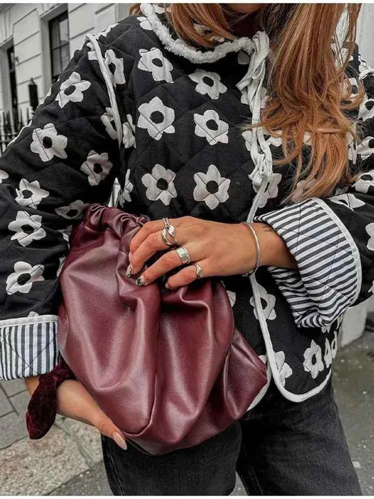 Boho Floral Reversible Padded Jacket