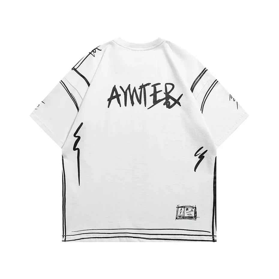 Streetwear Versatile Graffiti Print Hip-Hop T-Shirt