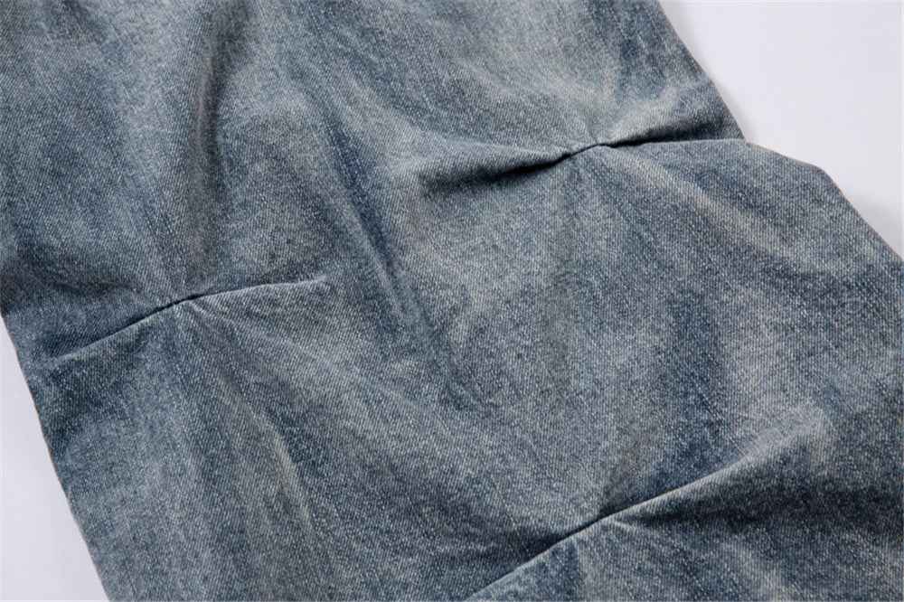 Trendy Designer Baggy Pleated Denim Wide Leg Jeans