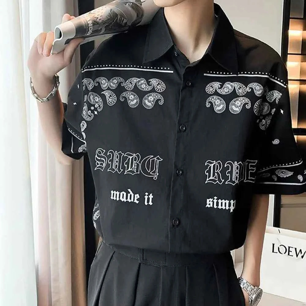 Men Black Vantage Print Casual Shirt