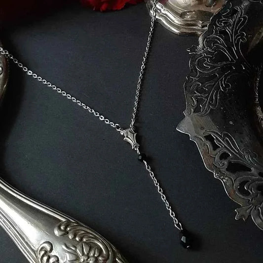 Gothic Elegant Crystal Victorian Rosary Necklace