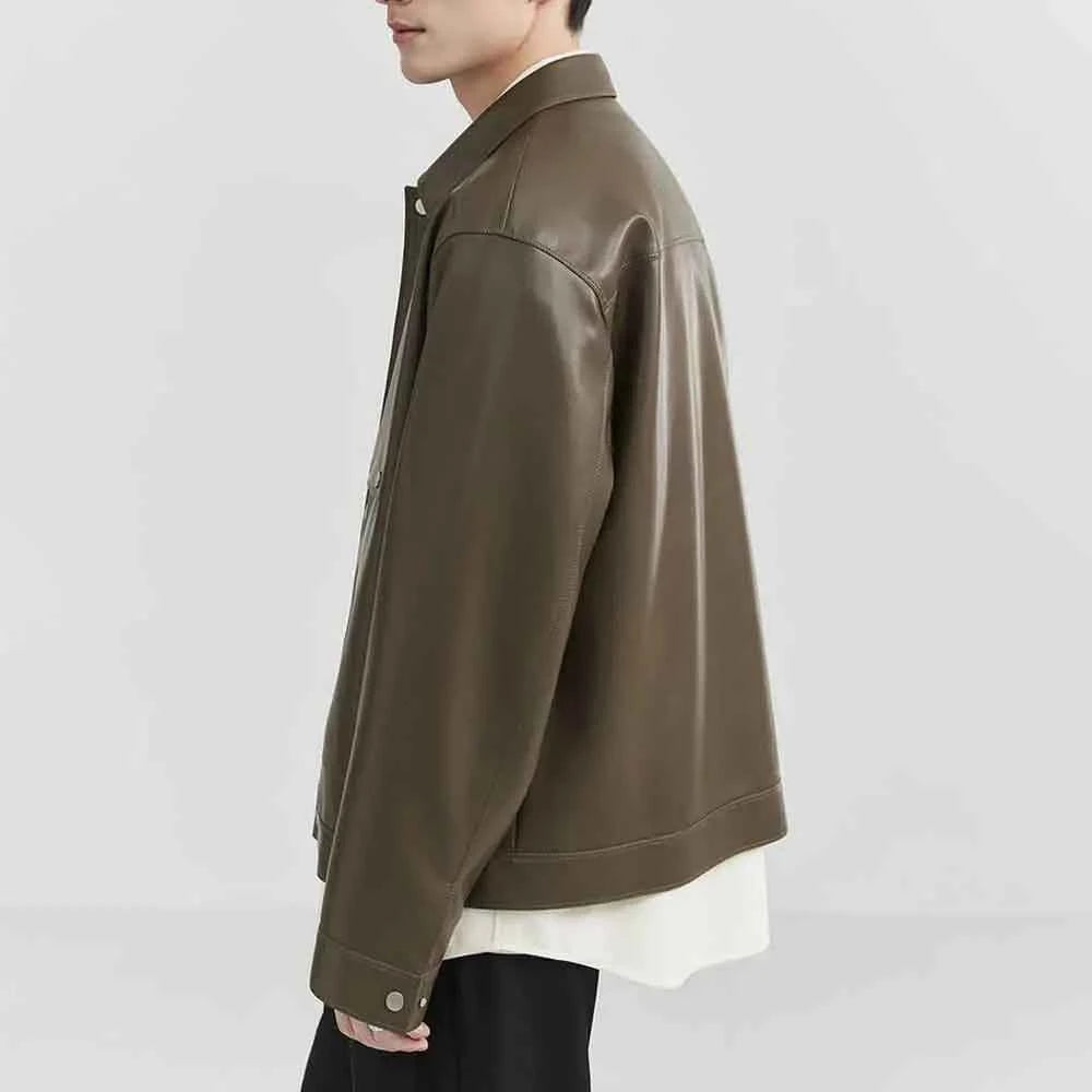 American Retro PU Leather Long-Sleeved Jacket
