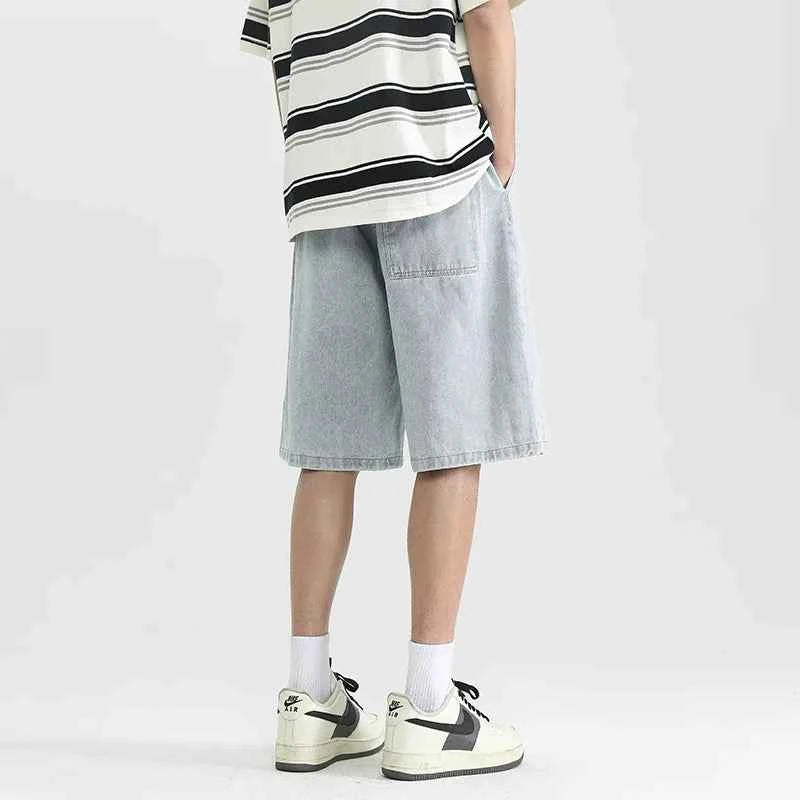 High Waist Loose Casual Washed Denim Short