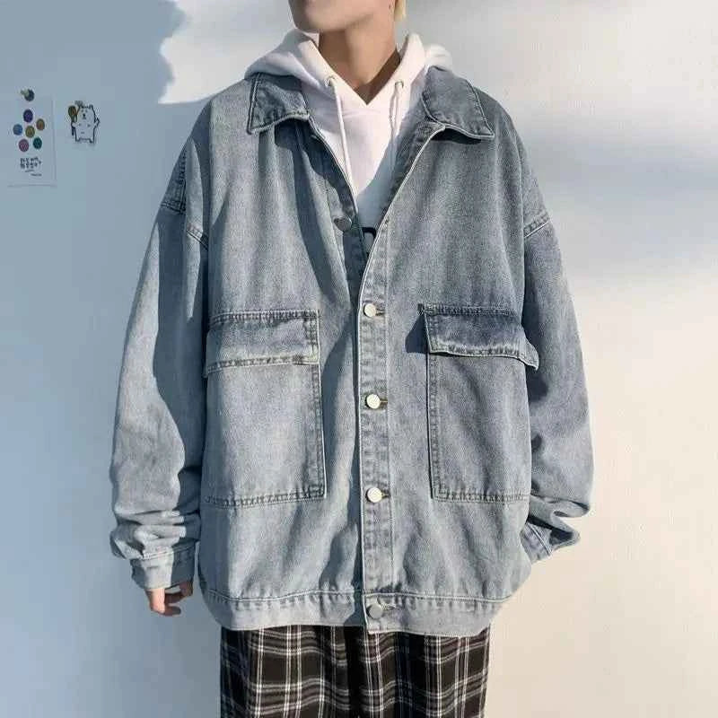 High Street Loose Button Patchwork Denim Jacket
