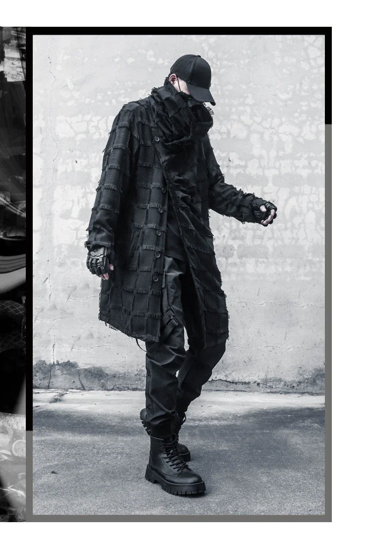 Mist Black Turtleneck Gothic Coat