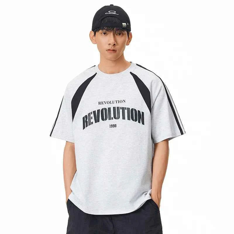 Casual Mesh Splice Printed Cityboy T-Shirt