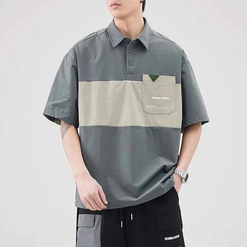 Corean Style Vibrant Short Sleeve Crewneck Polo T-Shirt