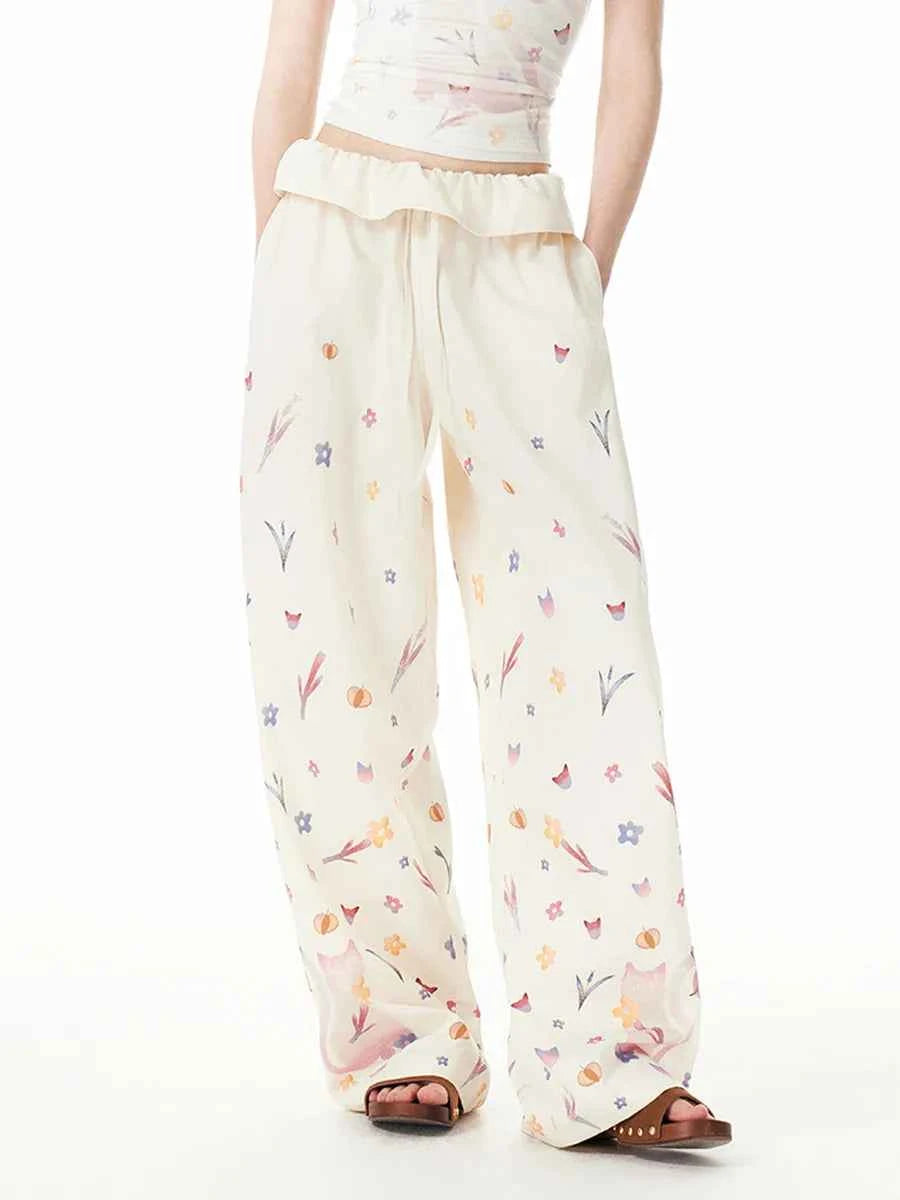 Breathable Streetwear Hit Color Loose Pants