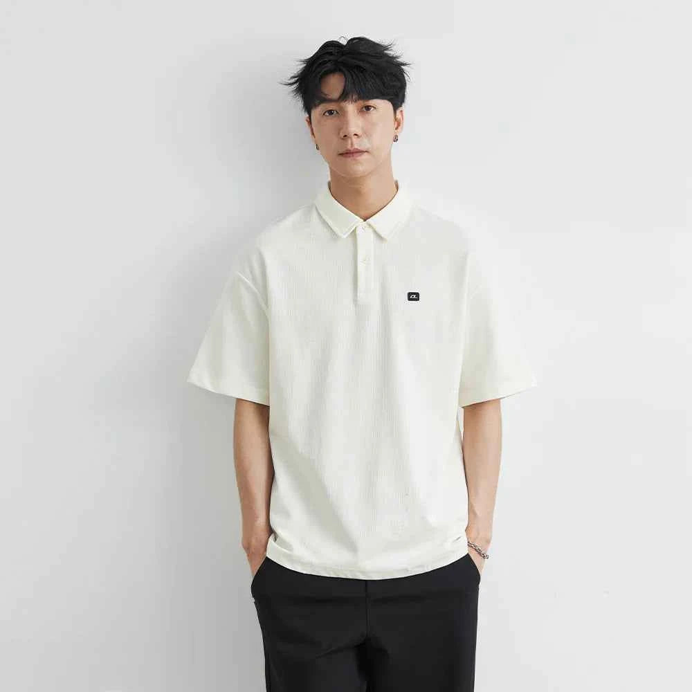 Men's Casual Hip Hop Loose Lapel Cotton Polo T-Shirt