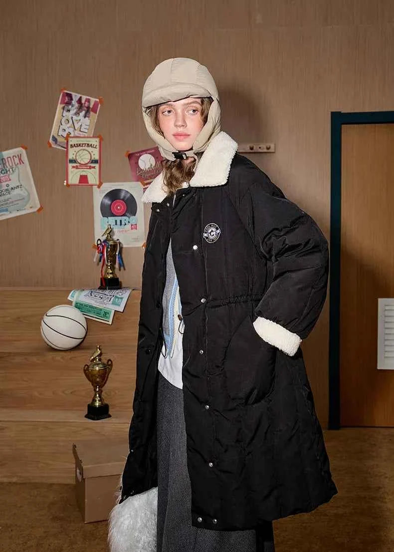 Winter Academic Quilted Mid-Length Puffer Coat
