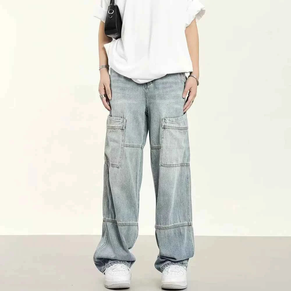 Y2k Retro Loose Straight Overalls Jeans