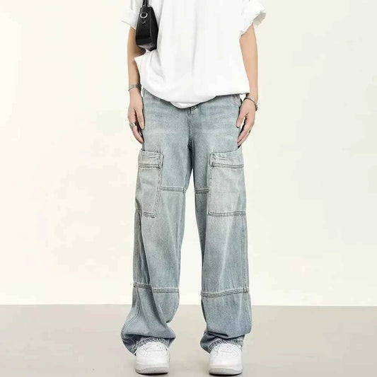 Y2k Retro Loose Straight Overalls Jeans