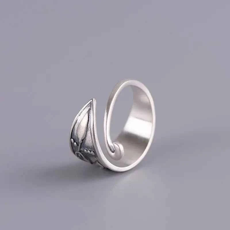 Elegant Lotus Flower Peacock Open Ring