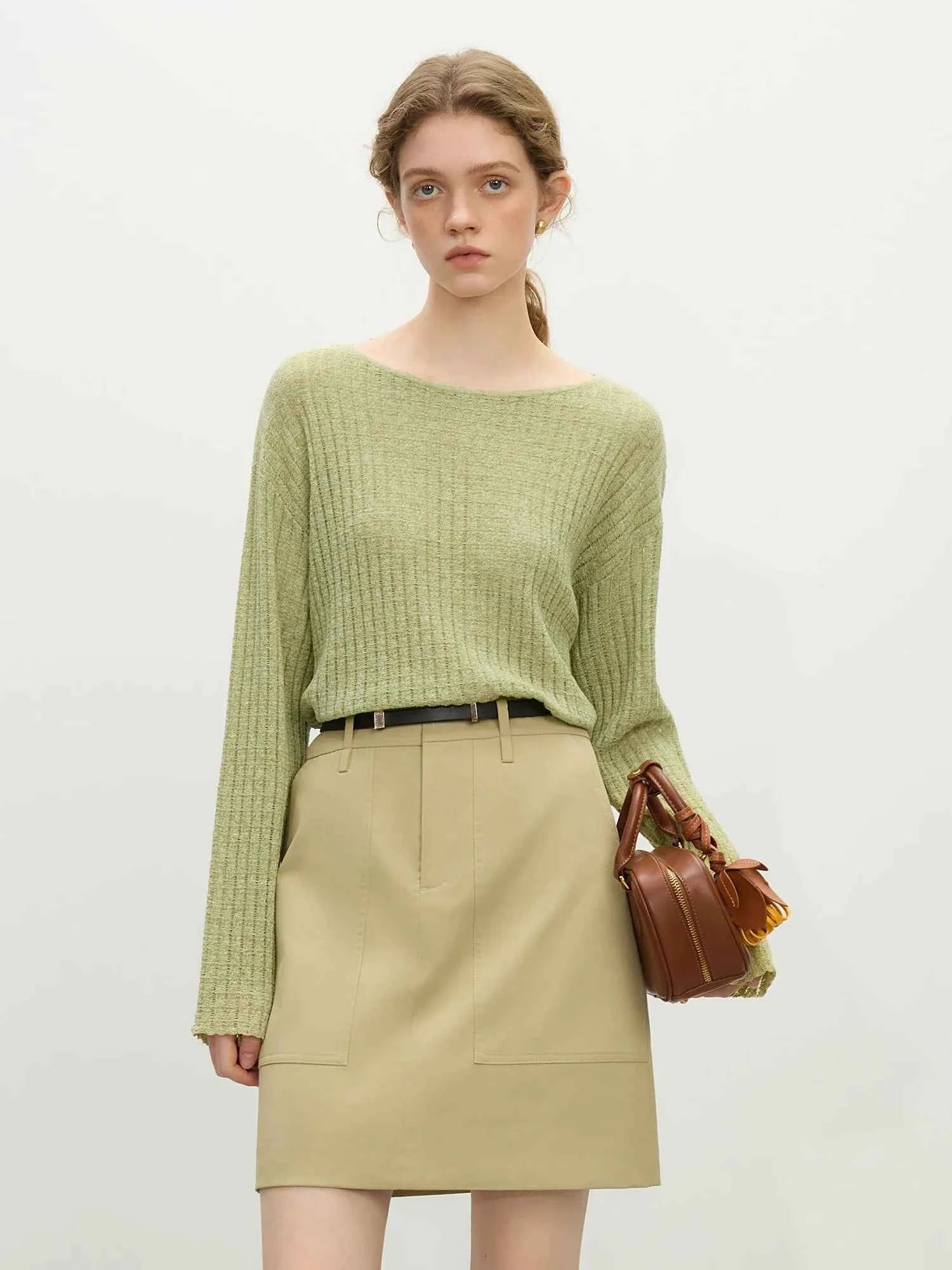 Women Hip Hop Casual Natural Linen Knitted Sweater