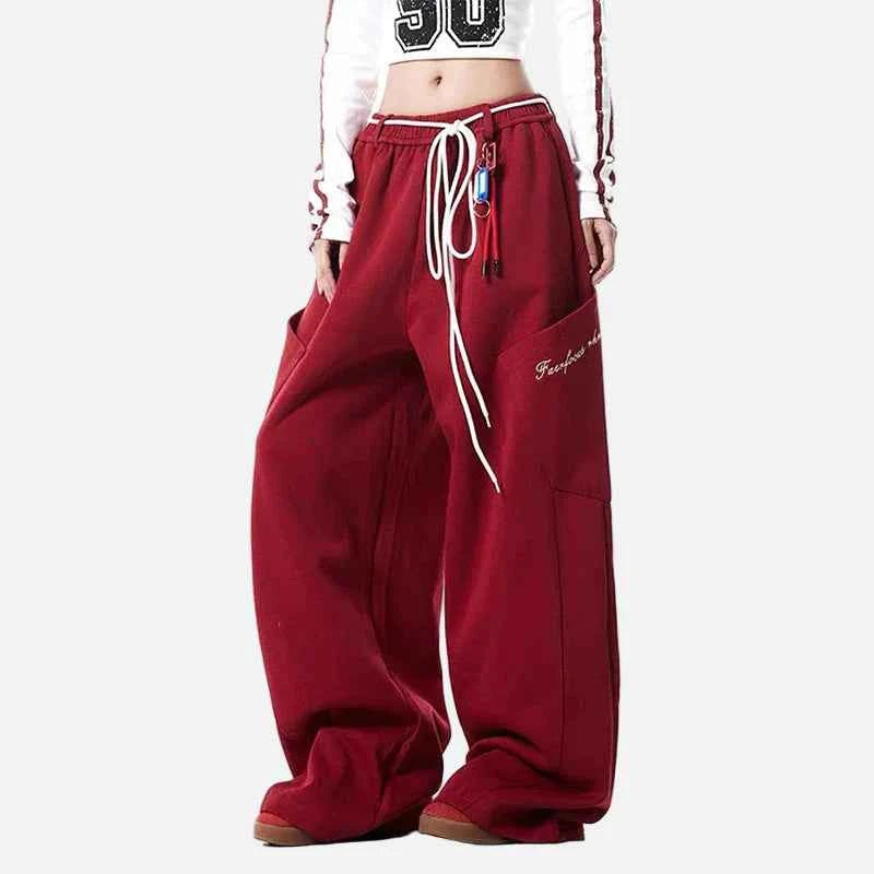 Comfortable Y2K Gothic Letter Print Oversized Sweatpants