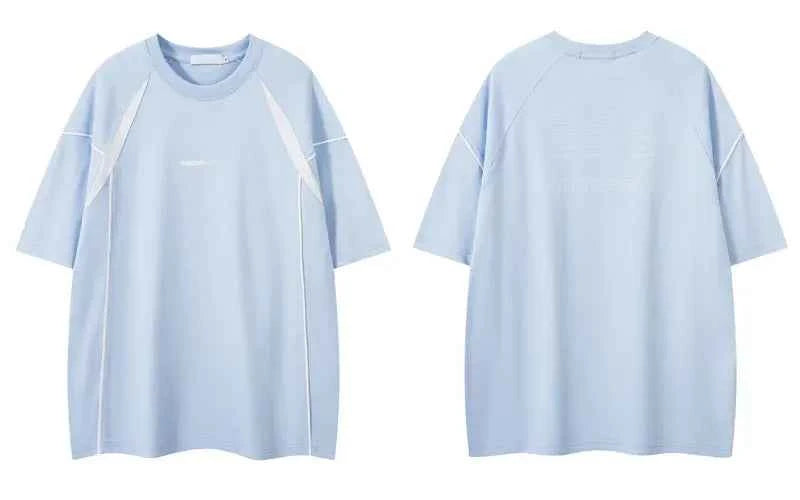 Graphic Racing Print Patchwork Oversized Cotton T-Shirt