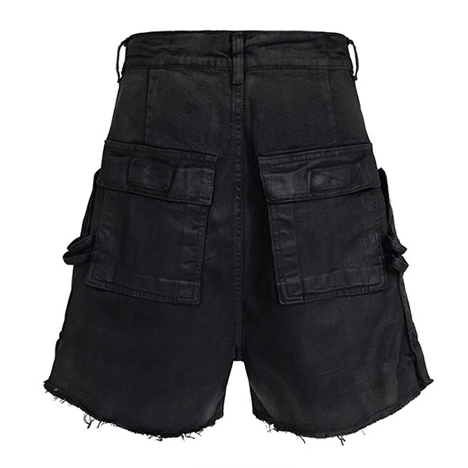 Side Pockets Denim Shorts