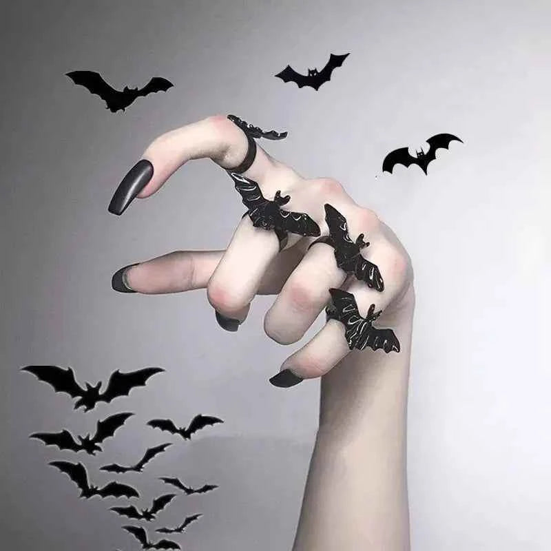 Y2K Gothic Black Bat Halloween Ring