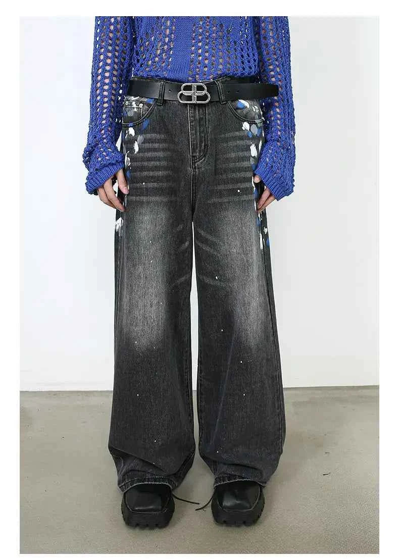 Chic Y2K Retro Graffiti Wide Leg Jeans