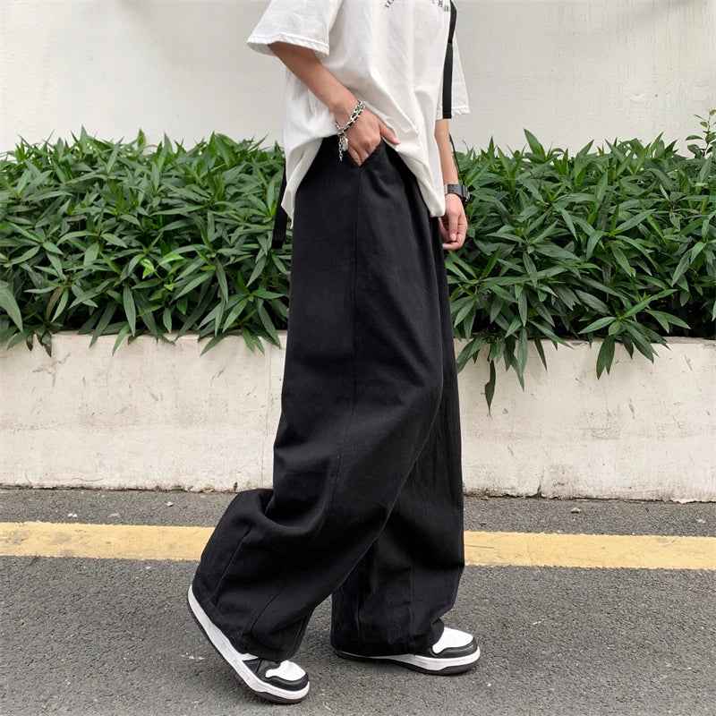 Versatile Loose Straight Cotton Wide Leg Pants