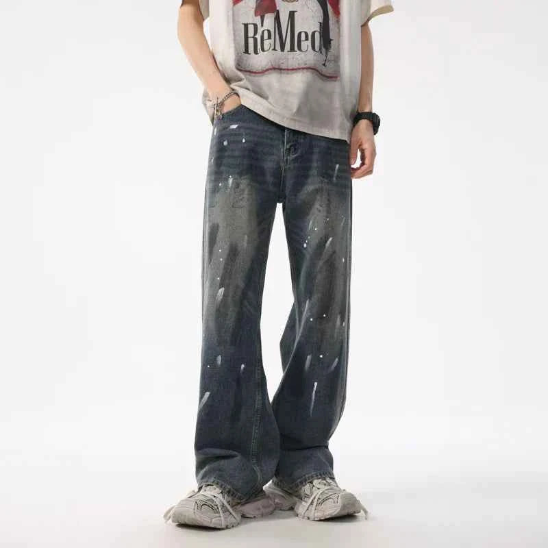 High Quality Loose Graffiti Straight Jeans