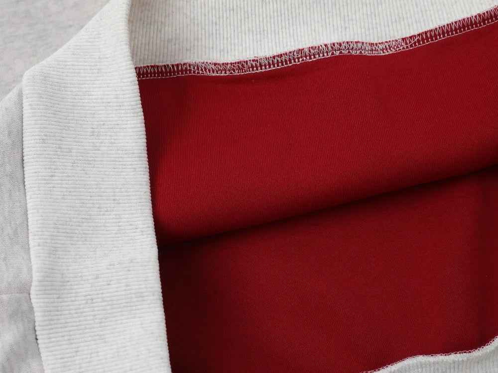 Retro Contrast Paneled Casual Front Pocket Hoodie