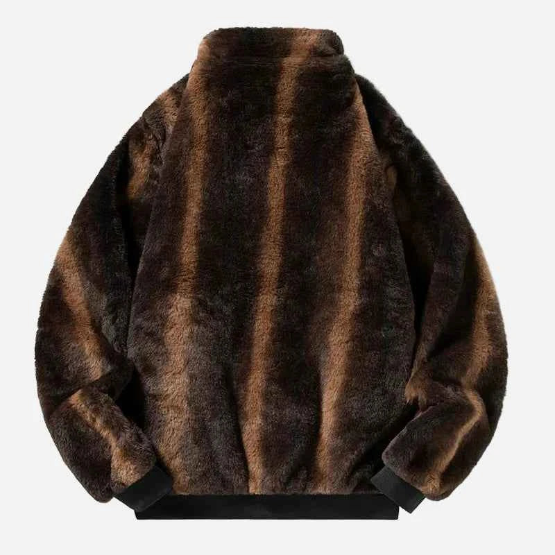 Warm Windproof Fleece-Lined FAux Fur Jacket