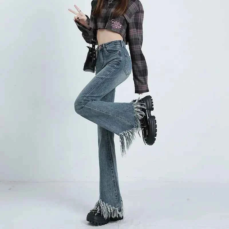 Retro Autumn Winner Flare Straight Jeans