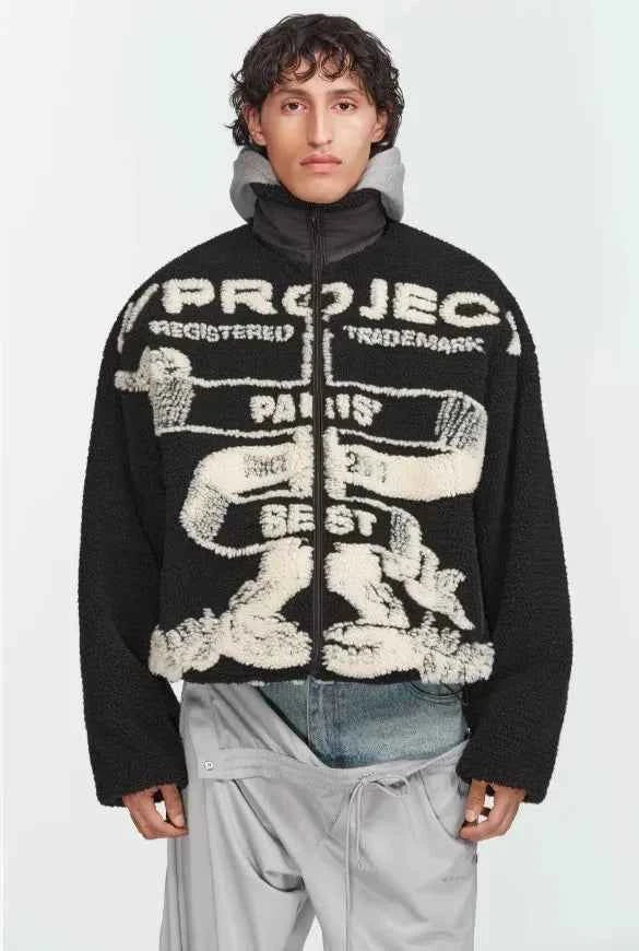 Streetwear Cozy High Collar Fleece Wool Jacket