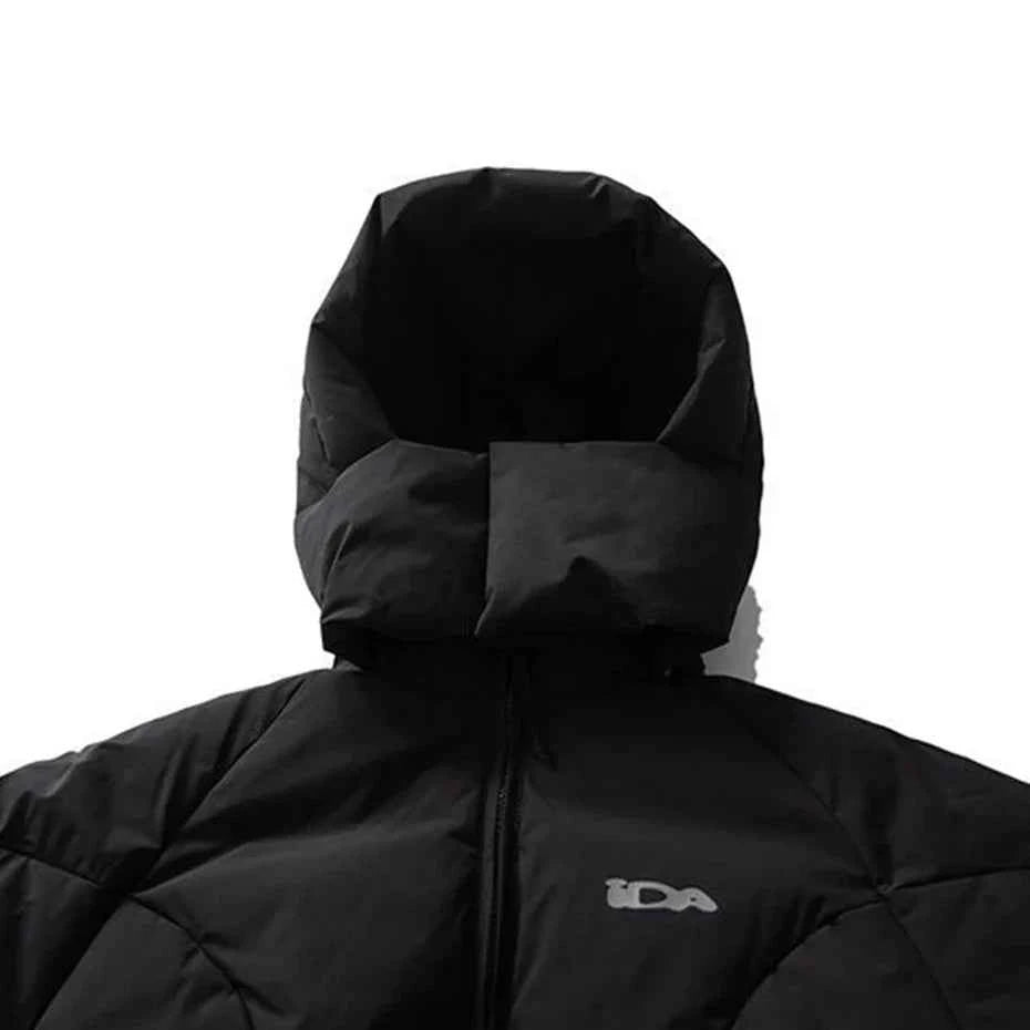Y2K Winter Solid Loose Hooded Parkas Puffer Jacket
