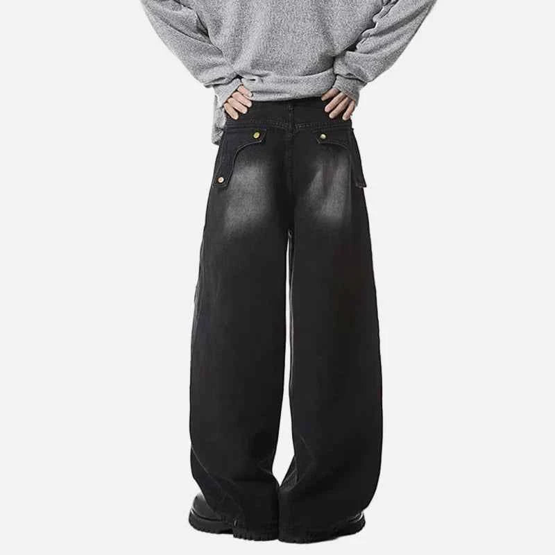 Durable Patchwork Raw Edge Denim Jeans