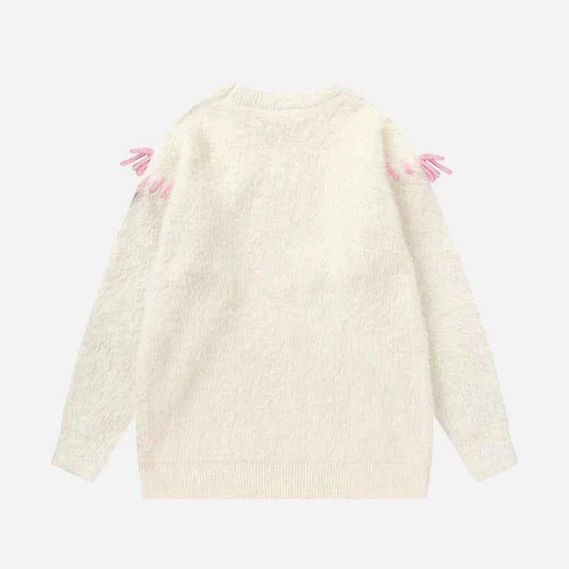 Y2K Pastel Chic Butterfly Knit Sweater