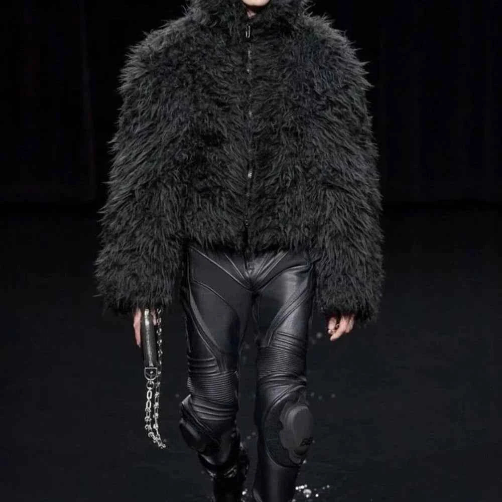 Winter Streetwear Thickened Heavy Long Furry Jacket