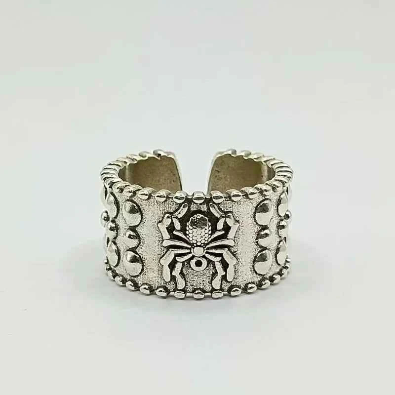 Spider Pattern Wide Open Ring