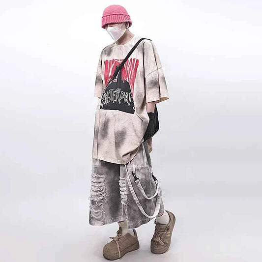 Stylish Distressed Chill Fit Cropped Denim Jorts
