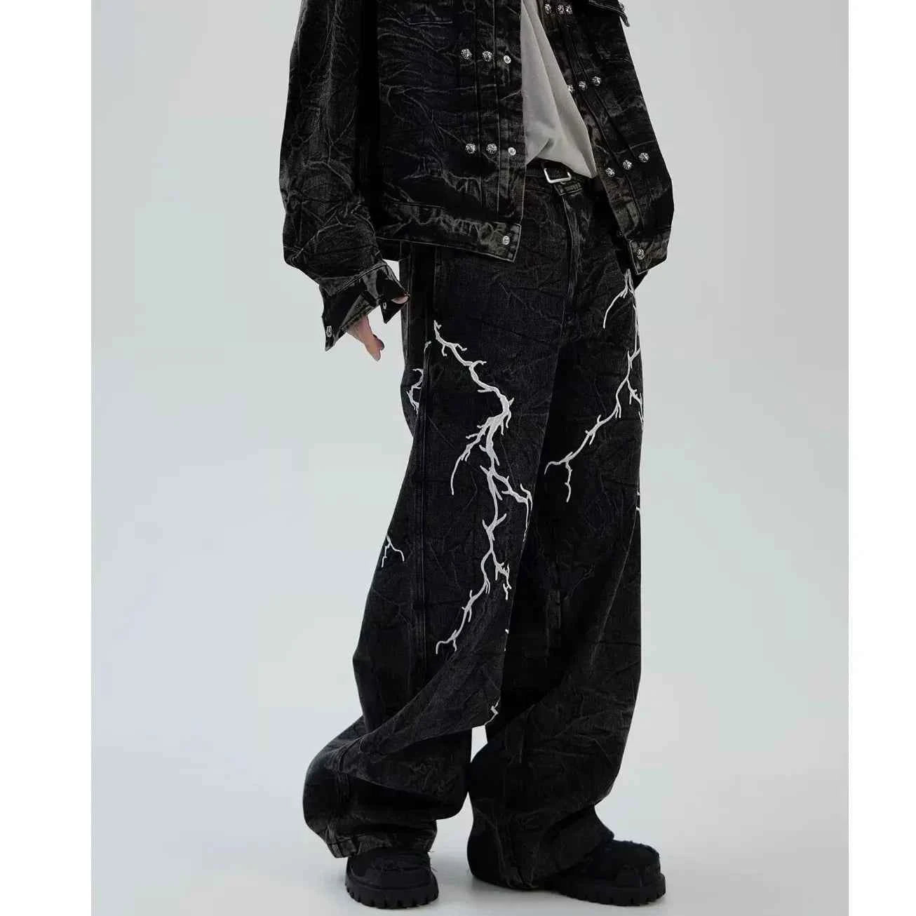 American Washed Flare Lightning Jeans
