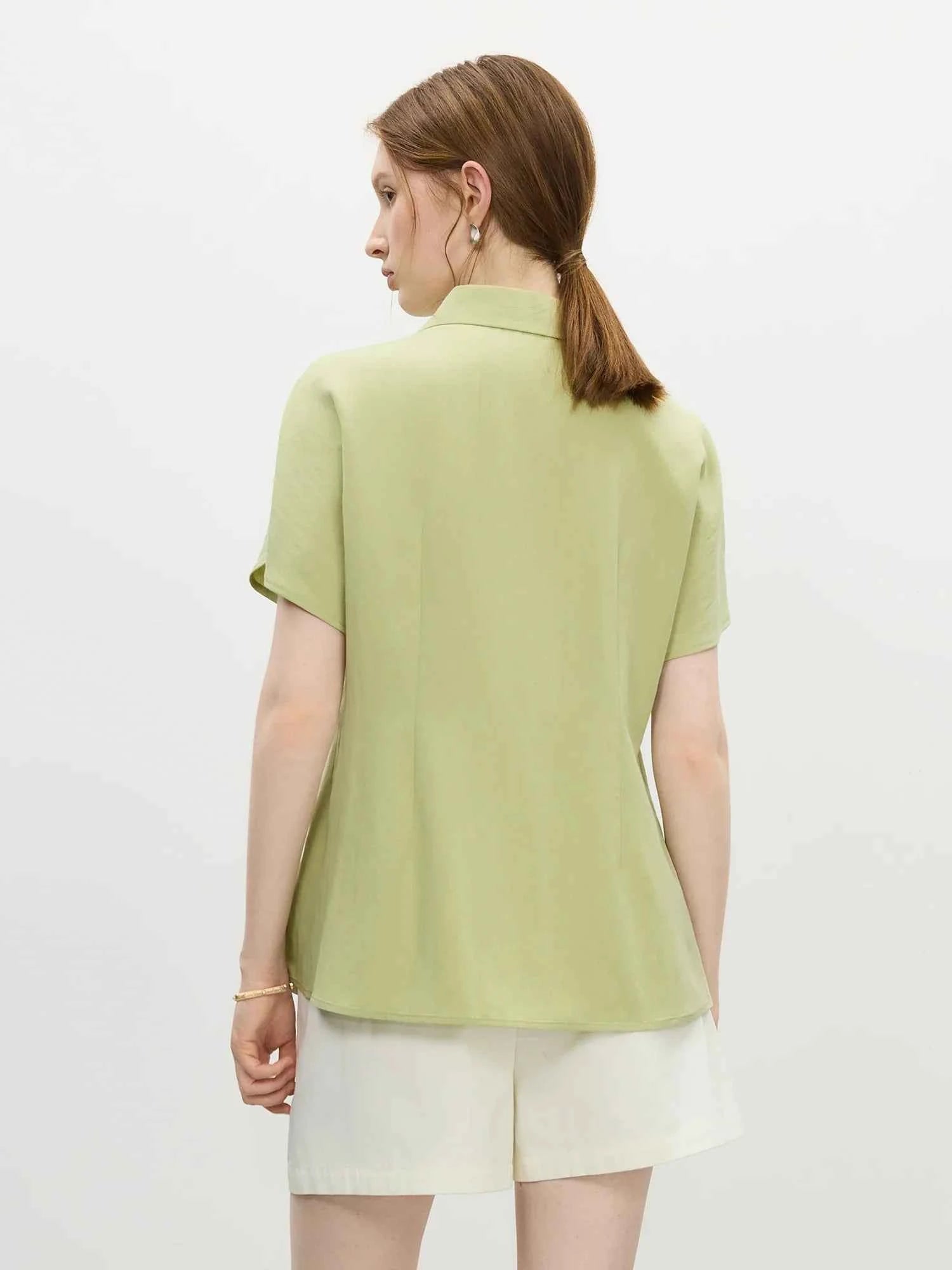 Women Classic Elegant Vintage Lapel Blouse Shirt
