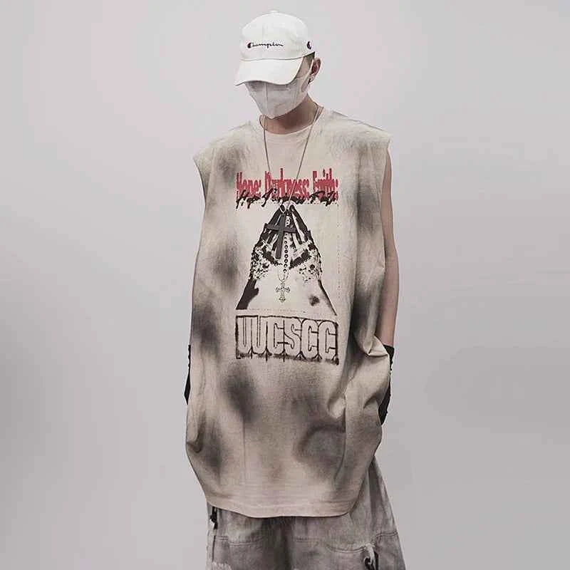 Trendy Vintage Sleeve Less Tank T-Shirt