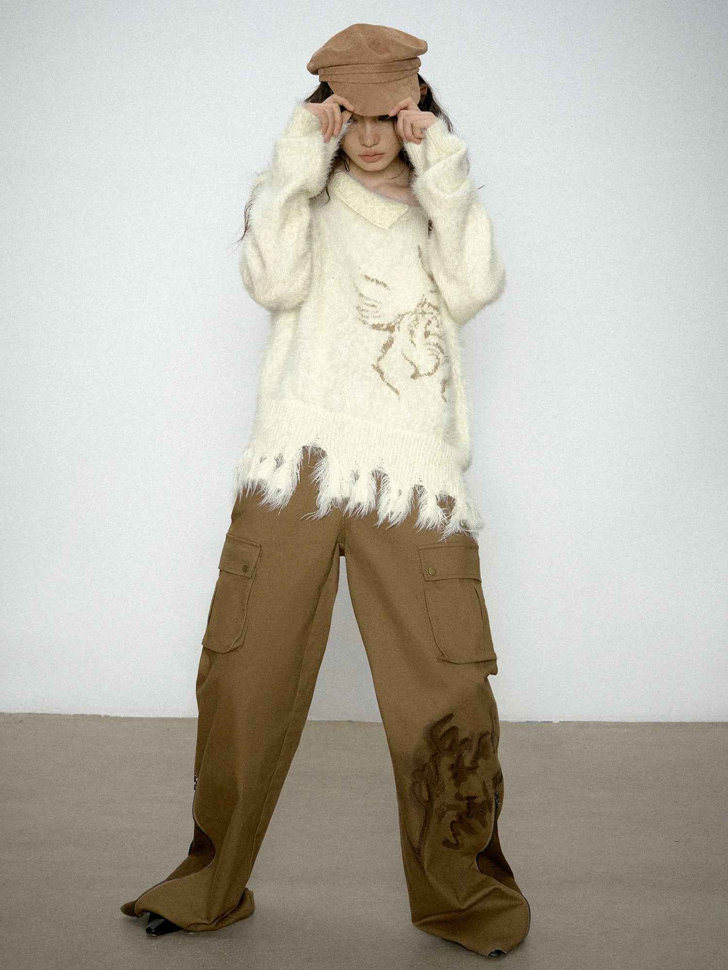 Vintage Irregular Distressed Knit Sweater