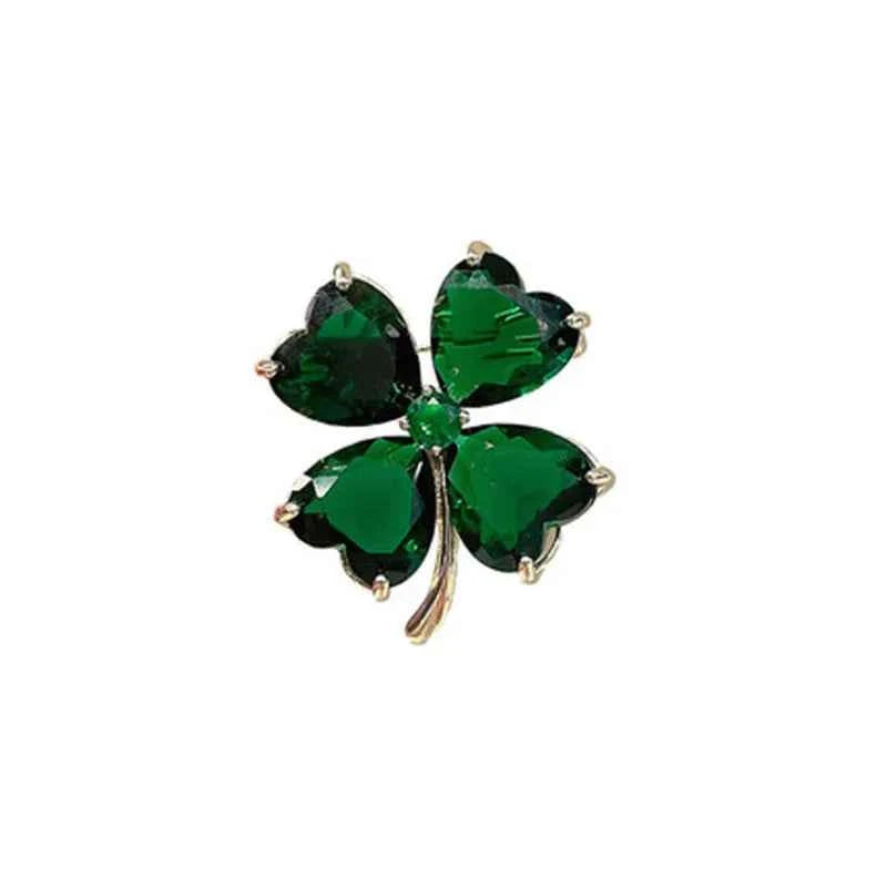 Vintage Emerald Lucky Grass Brooch