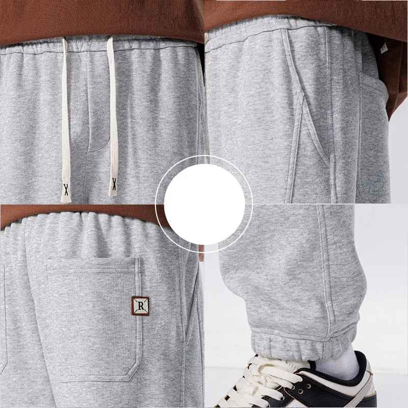 Streetwear Comfort Solid Color Elastic Waist Sweatpants