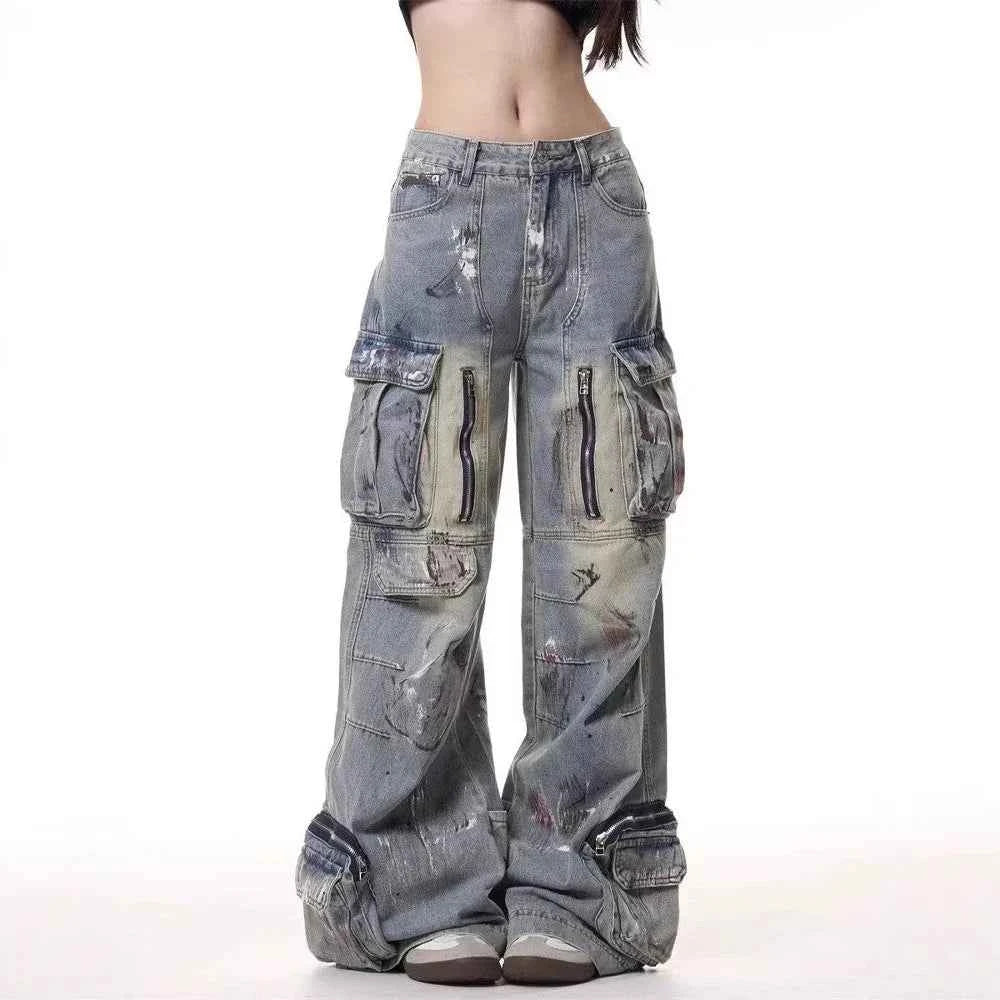 Retro American Style Workwear Baggy Jeans