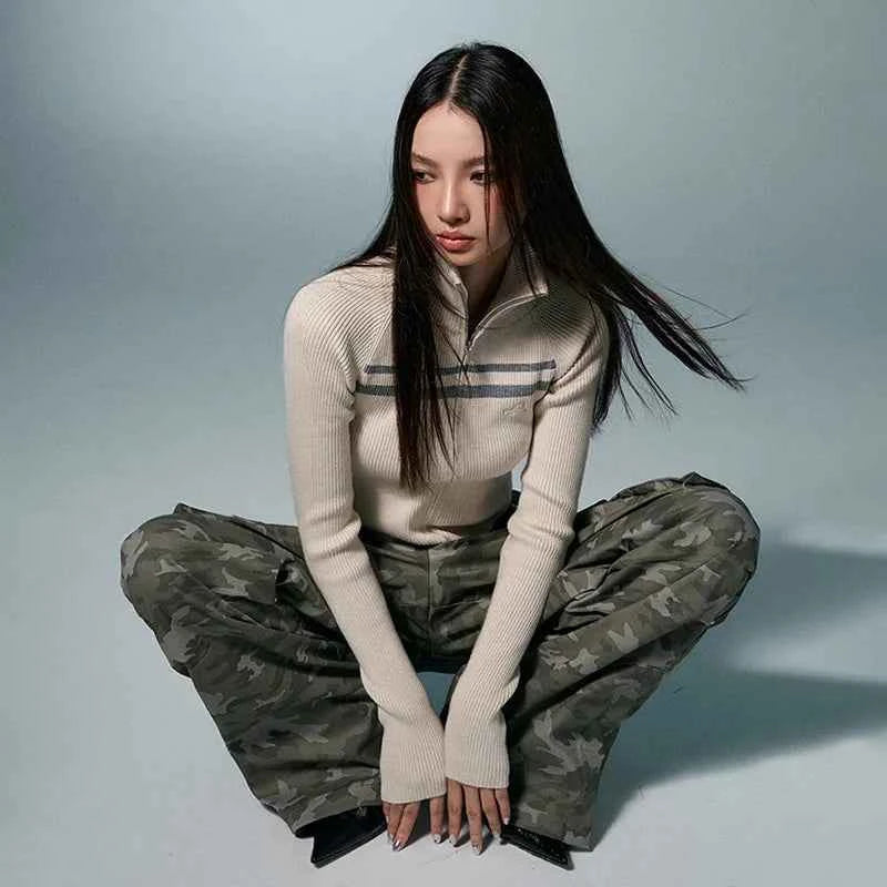 Vintage Grunge Aesthetic Ribbed Sweatshirt