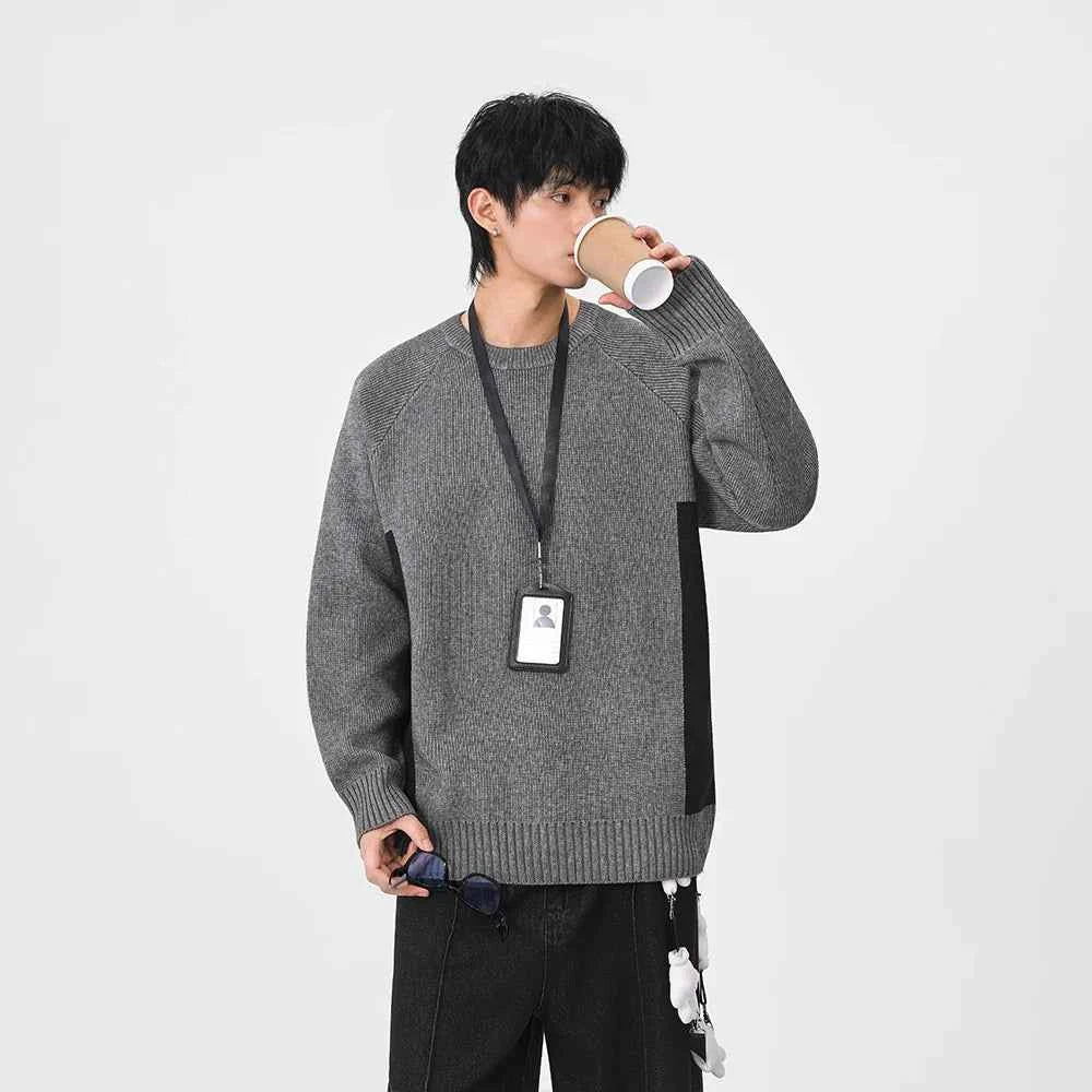 Stylish Crew Neck Knitted Jumper Sweater