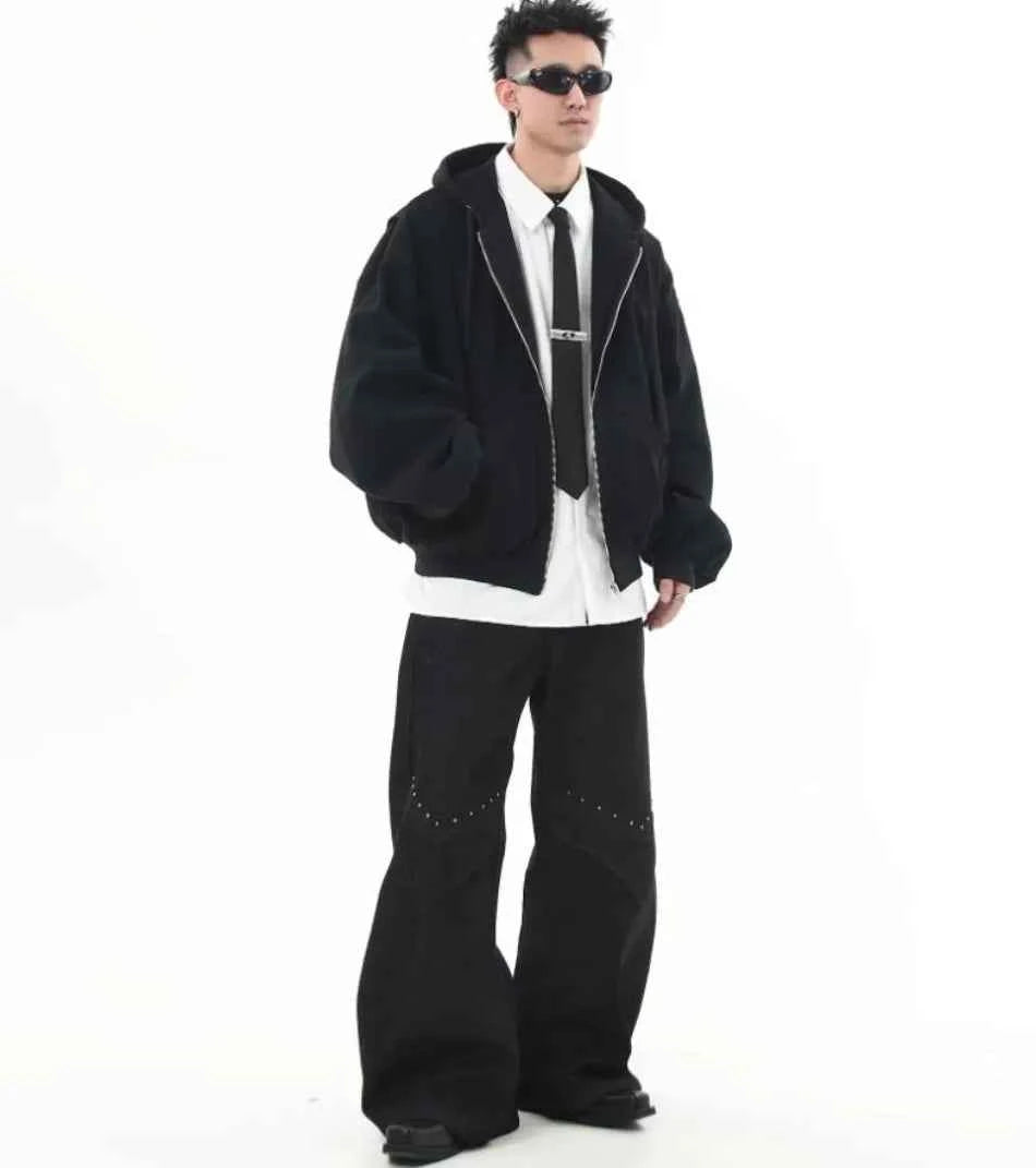 Men Japanese Embroidered Hooded Sweatshirt