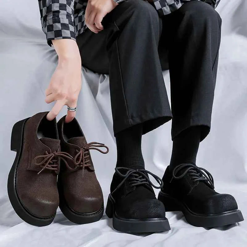 British Style Retro Leather Platform Leather Shoes